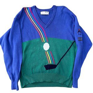 Vintage Pringle of Scotland Nick Faldo Golf Intarsia Sweater Size Medium